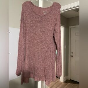 American Eagle Outfitters Pink Long Sleeve Scoop Neck Tunic